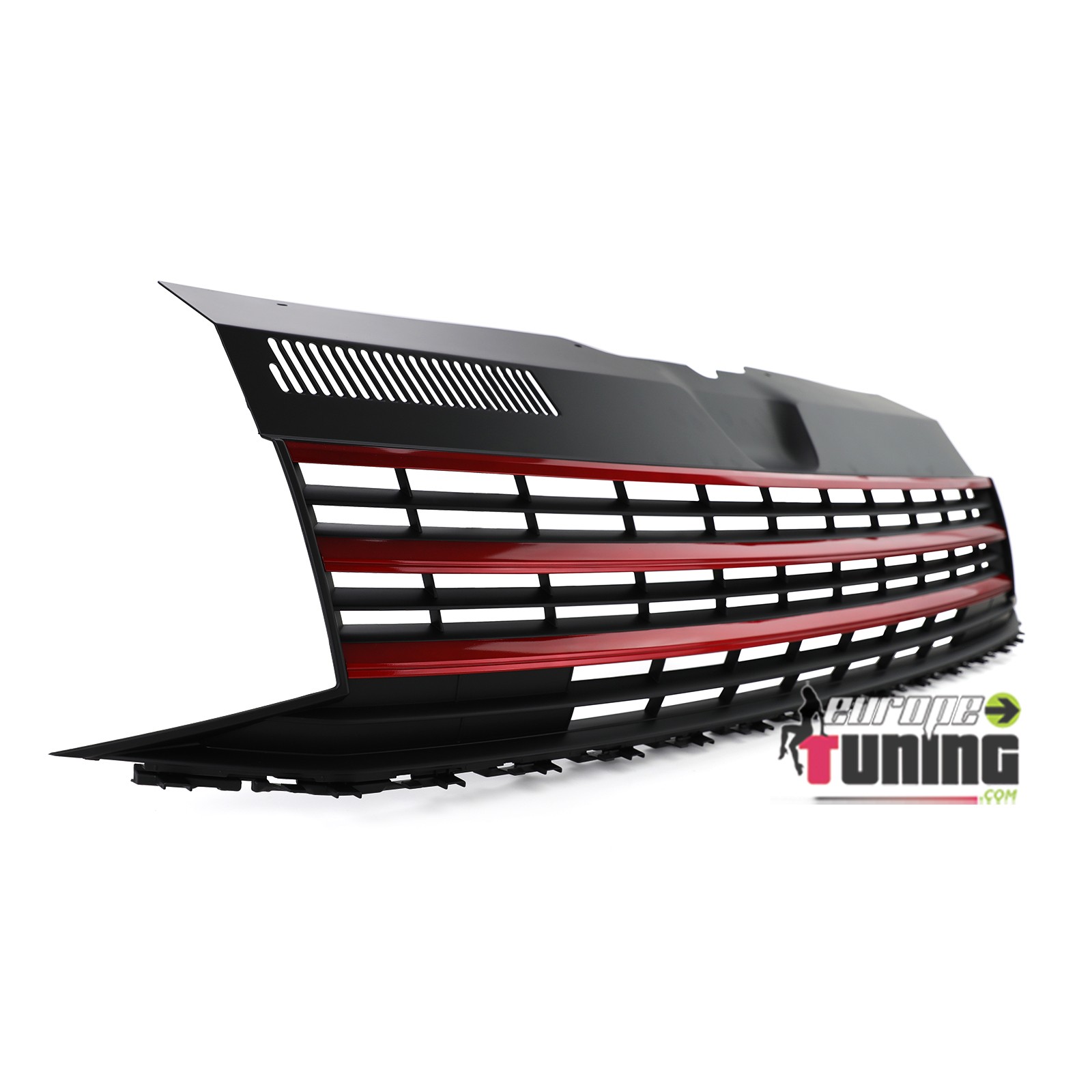 GRILLE DE CALANDRE SPORT NOIRE ET ROUGE VW VOLKSWAGEN T6 BUS TRANSPORTEUR (05154)