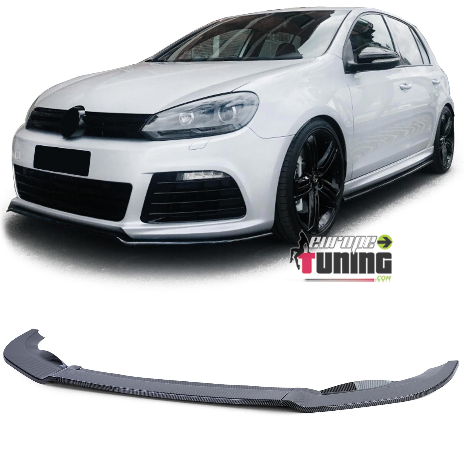 SPOILER AVANT CARBONE POUR PARE CHOCS SPORT R20 VW GOLF 6 2009-2012 (05489)