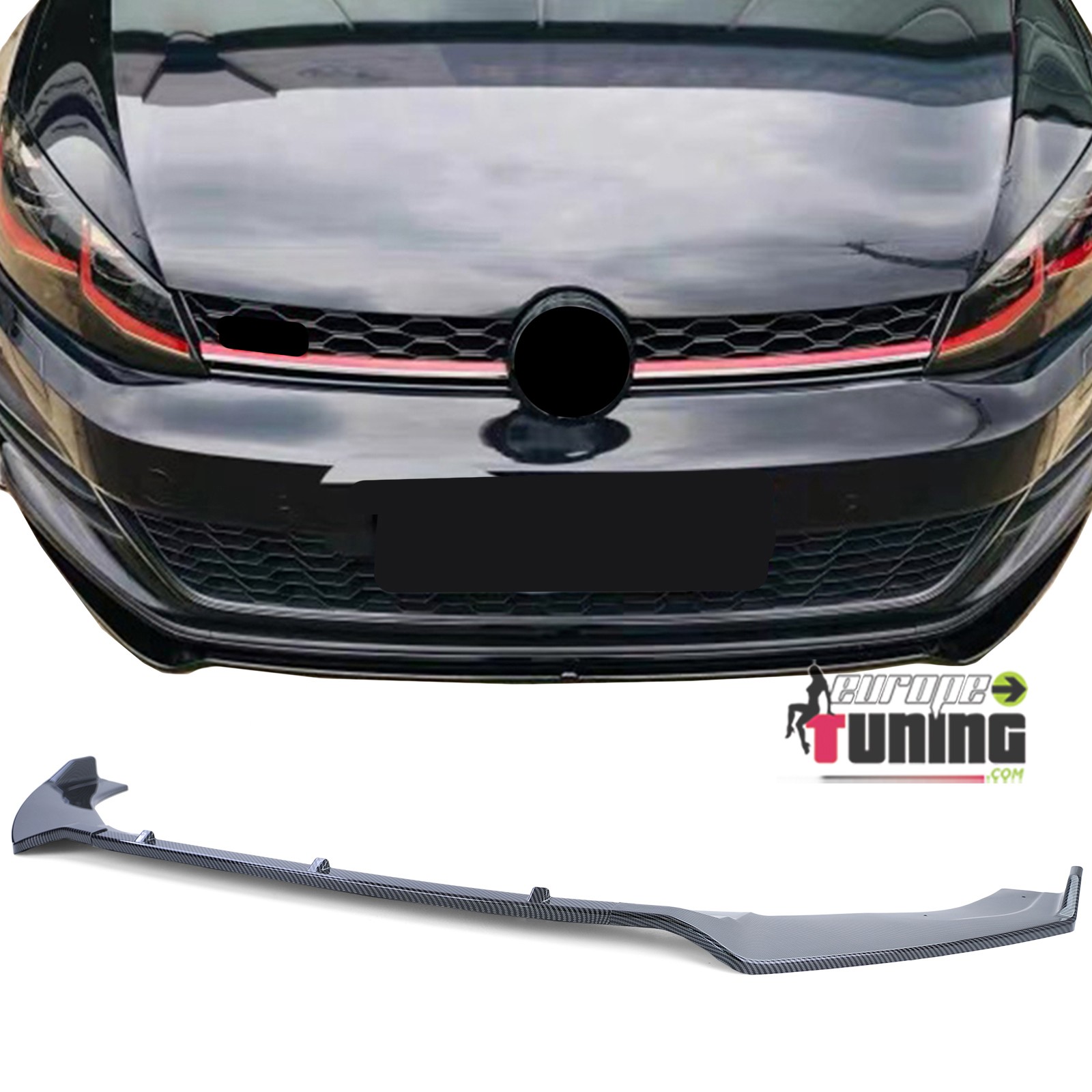 SPOILER AVANT SPORT CARBONE POUR PARE CHOCS VOLKSWAGEN GOLF 7 (05559)