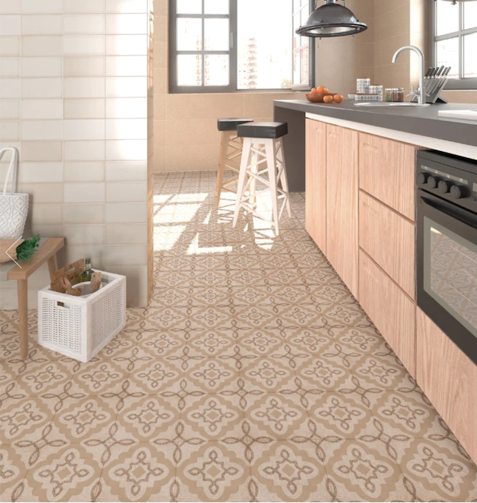 BENACO TERCELLO BEIGE 20 x 20 cm - Carrelage aspect carreaux de ciment