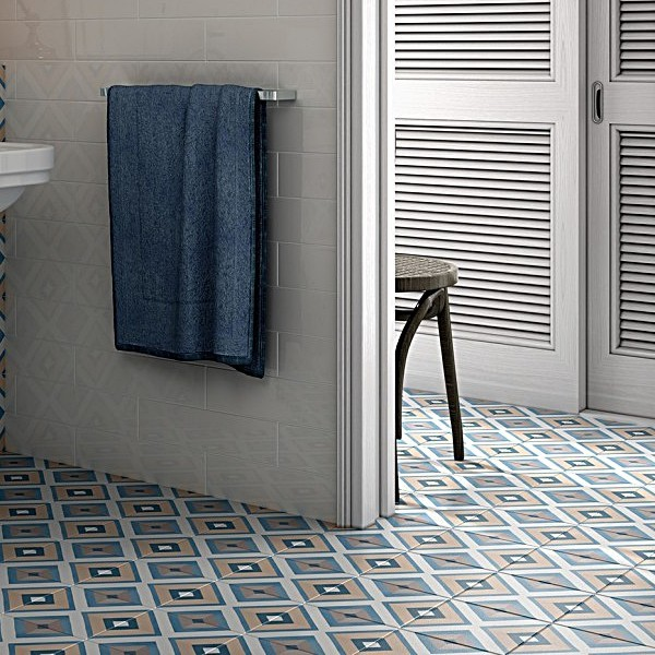 CAPRICE DECO - SQUARE COLOURS - Carrelage 20x20 cm aspect carreaux de ciment losange coloré