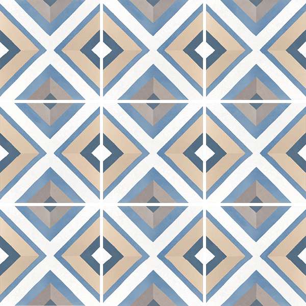 CAPRICE DECO - SQUARE COLOURS - Carrelage 20x20 cm aspect carreaux de ciment losange coloré