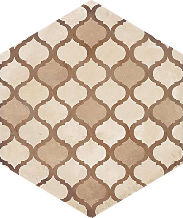 TERRA COLONIALE HEXAGONAL BEIGE- 25x21,6cm - Carrelage aspect ciment vieilli