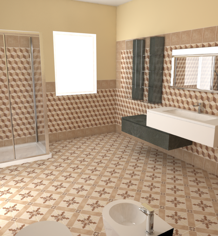 TERRA CUBO BEIGE - 20x20cm  - Carrelage aspect ciment vieilli