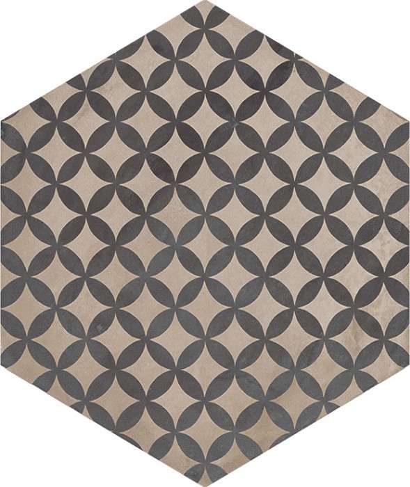 TERRA MIX PATCHWORK Froid - 25x21,6 cm - HEXAGONAL Carrelage aspect de ciment vieilli