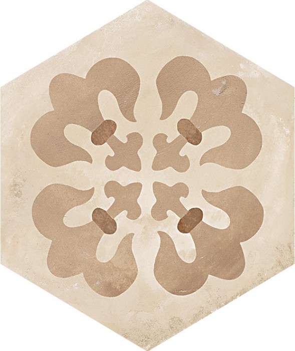 TERRA MIX PATCHWORK HEXAGONAL Chaud - 25x21,6 cm  Carrelage aspect de ciment vieilli Beige