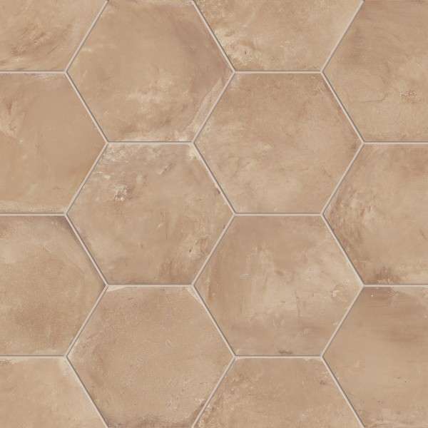 TERRA OCRA HEXAGONAL - 25 x 21.6 cm Carrelage aspect ciment vieilli