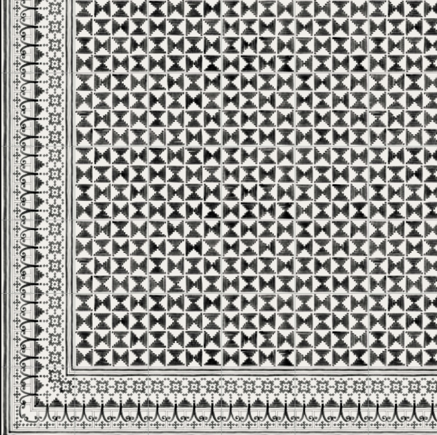 VODEVIL WILDER SOMBRA 20 x 20 cm MOTIF NOIR ET BLANC FEUTRÉ Carrelage aspect carreaux de ciment