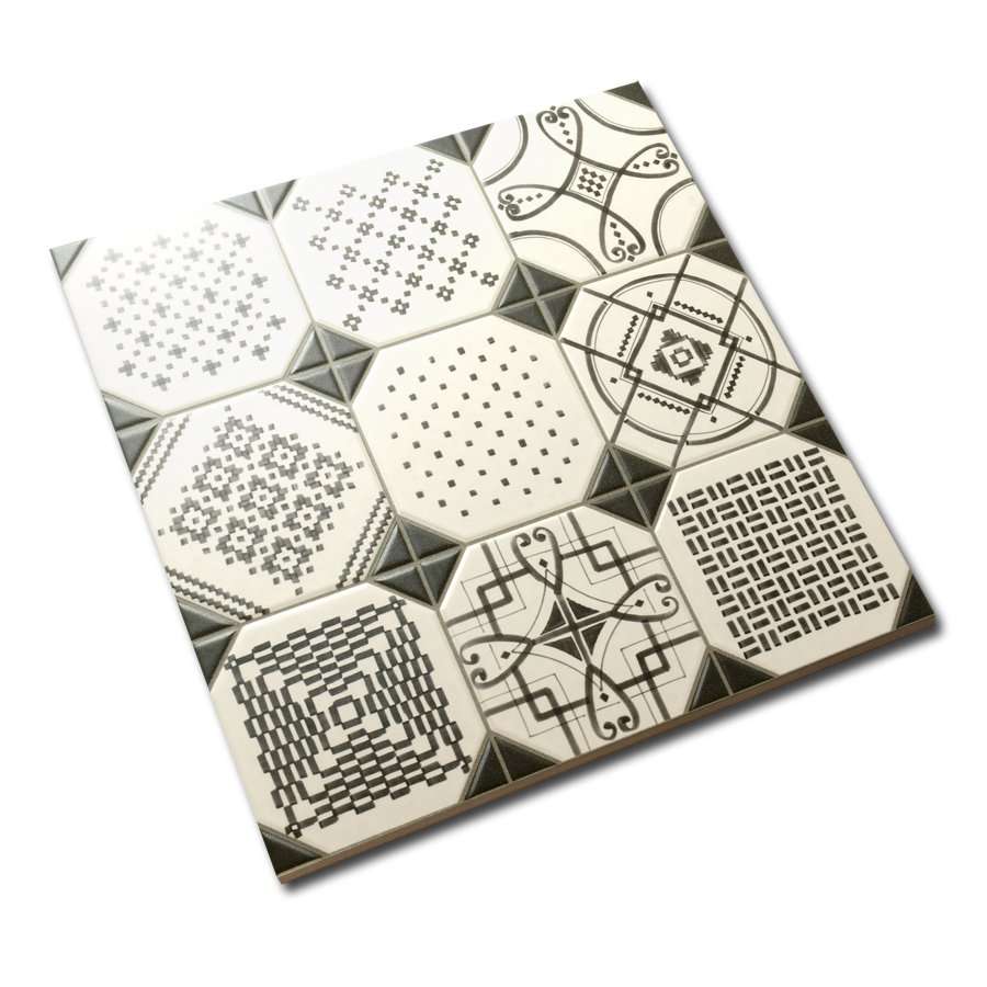 WORLD PARKS VONDEL - Carrelage avec petits motifs mosaïques blanc et noir