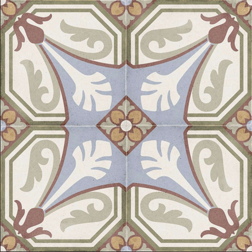 ART NOUVEAU - VIENA COLOUR - Carrelage 20X20 cm aspect carreaux de ciment vieilli coloré