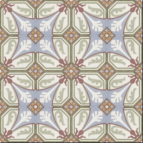 ART NOUVEAU - VIENA COLOUR - Carrelage 20X20 cm aspect carreaux de ciment vieilli coloré