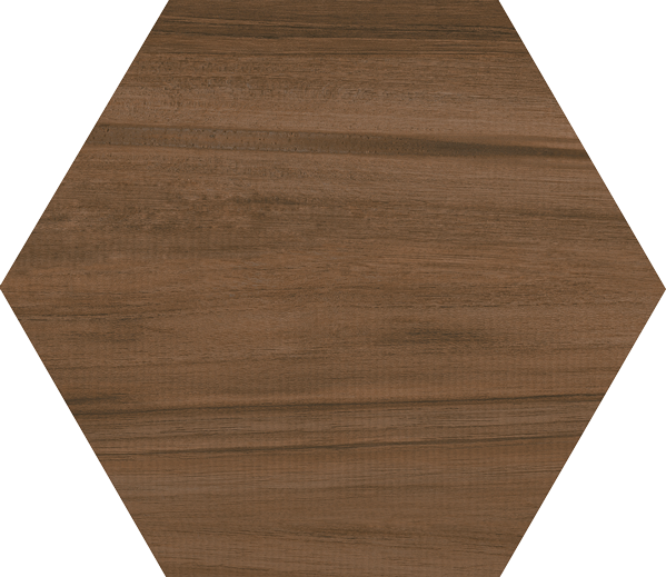 HEXAGONO BELICE NOCE - Carrelage hexagonal aspect bois grand format