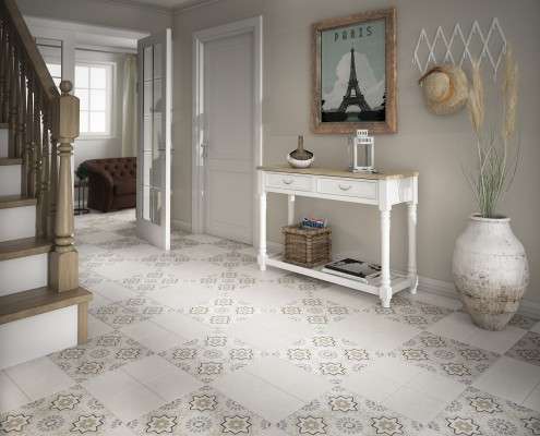 MICRO - WHITE - Carrelage 20x20 cm effet Terrazzo uni blanc