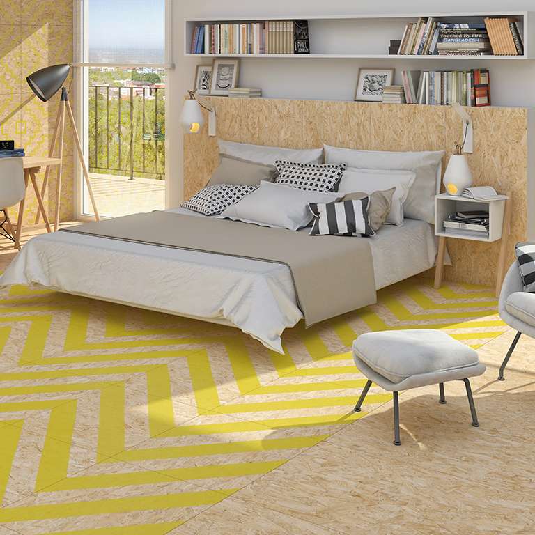 NENETS STRAND AMARILLO Carrelage aspect bois OSB jaune