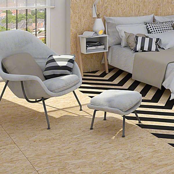 NENETS STRAND NEGRO Carrelage aspect bois OSB noir