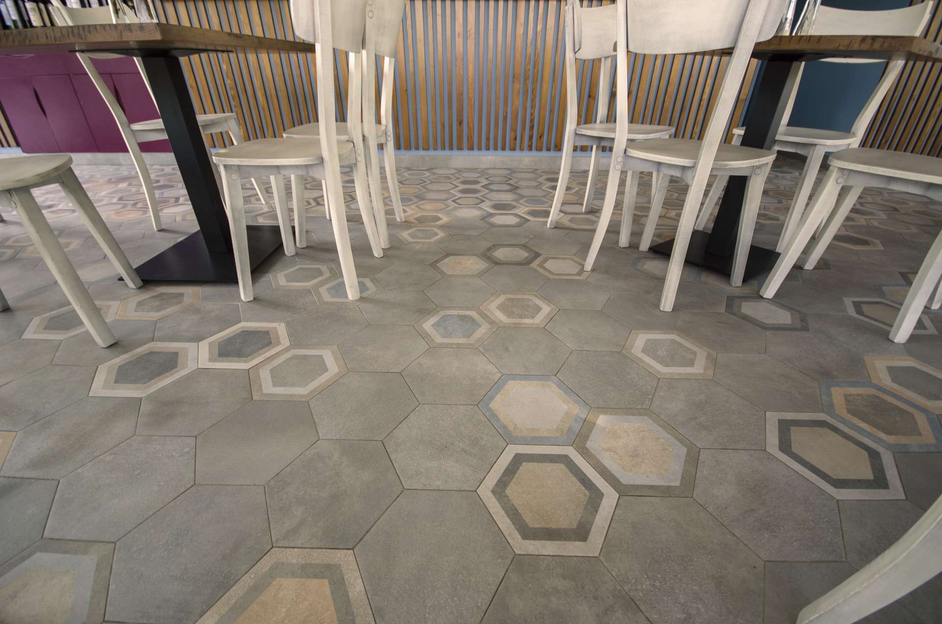 RIFT HEXAGONO GRAFITO Carrelage aspect béton antracite