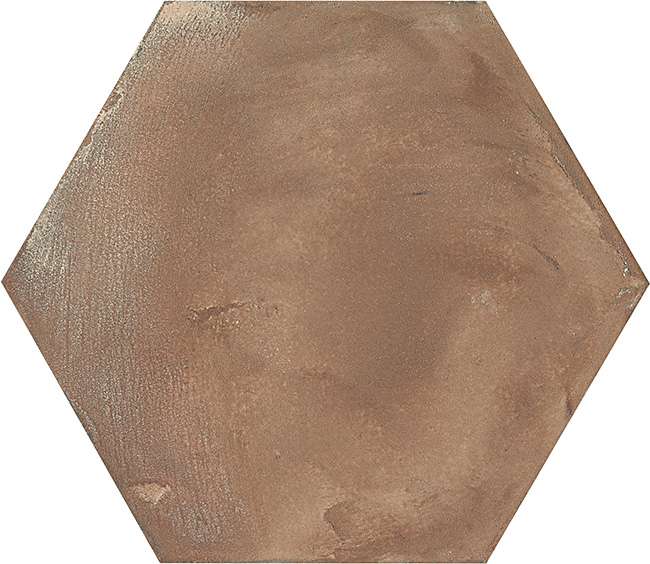 TERRA ROSSO HEXAGONAL - 25 x 21.6 cm Carrelage aspect ciment vieilli marron