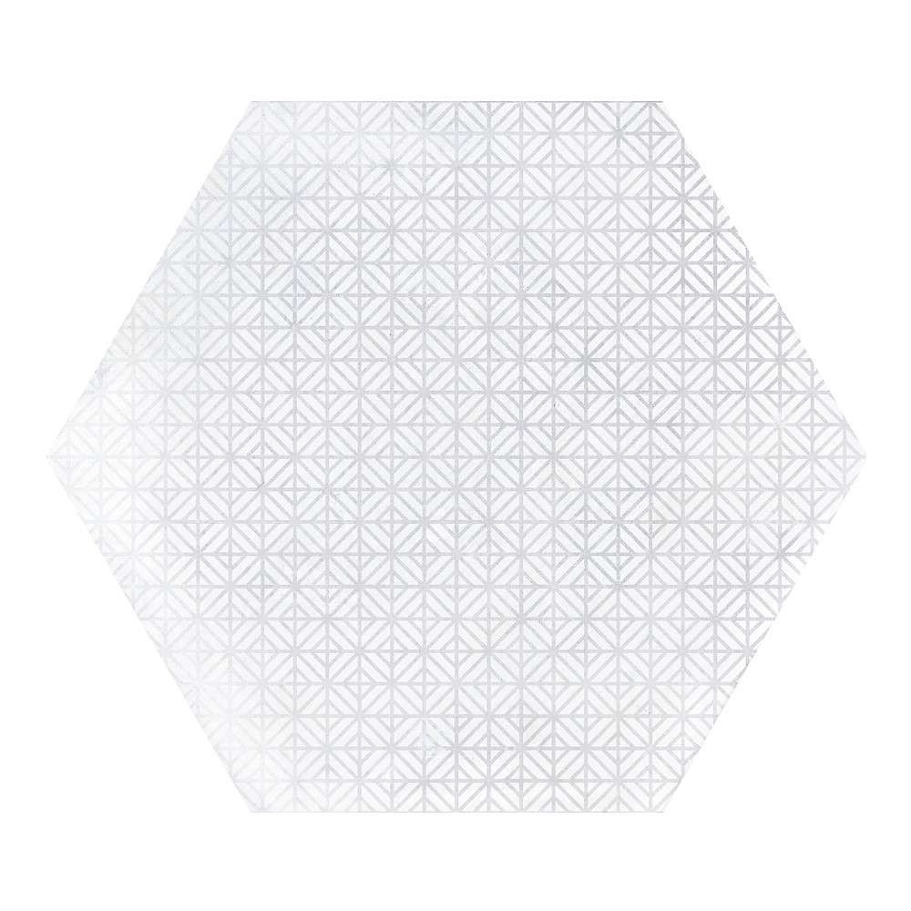 URBAN HEXA MELANGE LIGHT - Carrelage 29,2 x 25,4 cm Patchwork Hexagonal aspect béton Blanc