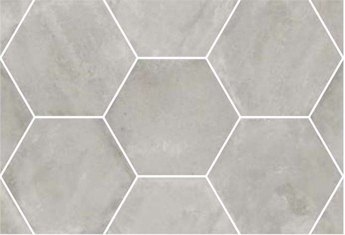 URBAN HEXA SILVER - Carrelage 29,2 x 25,4 cm Hexagonal aspect Béton Gris