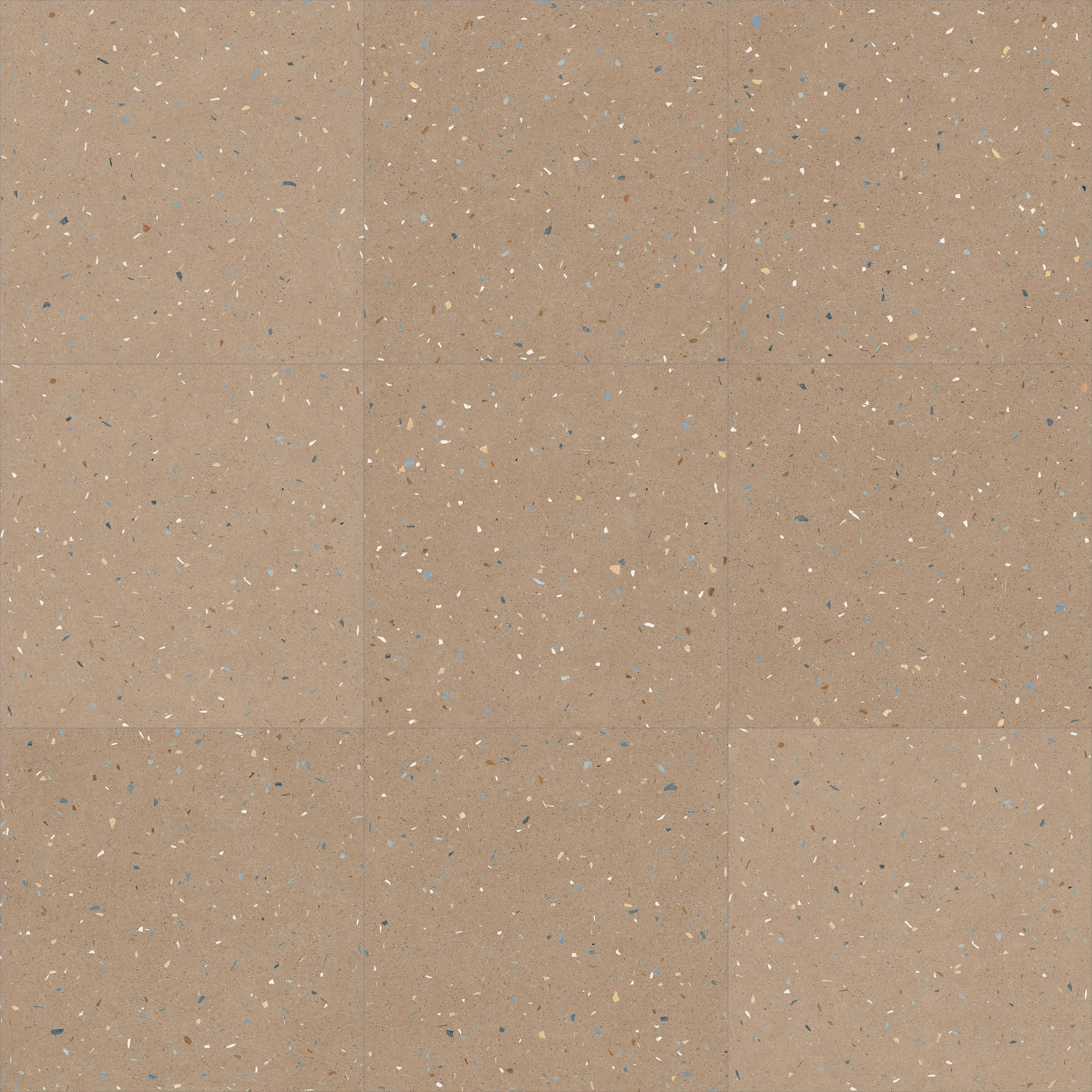 Croccante-R Nuez - Carrelage aspect terrazzo 120x120 cm