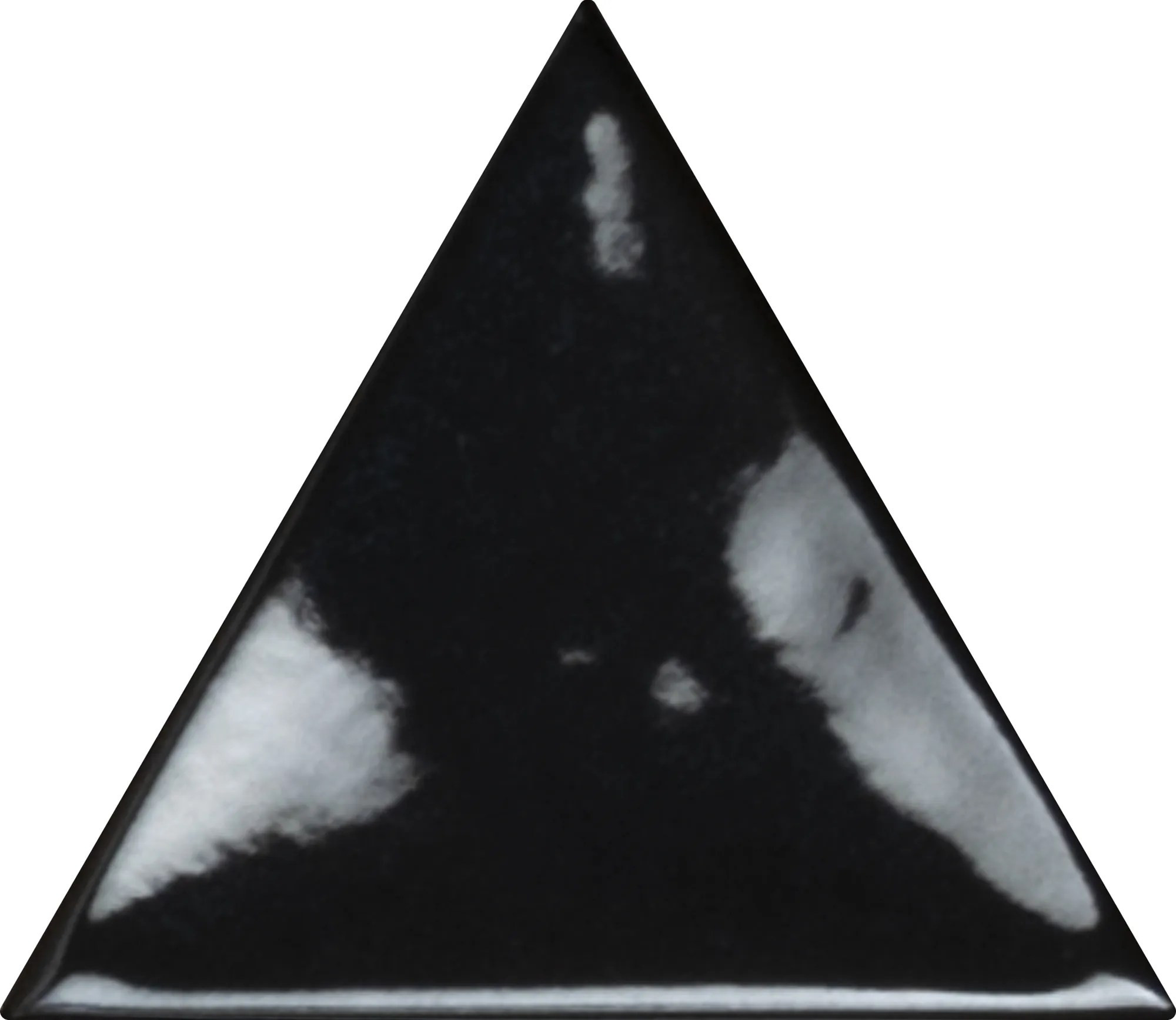 3LATI RIFLESSI - 13,2x11,4 CM - Faïence triangulaire zellige noir métallique