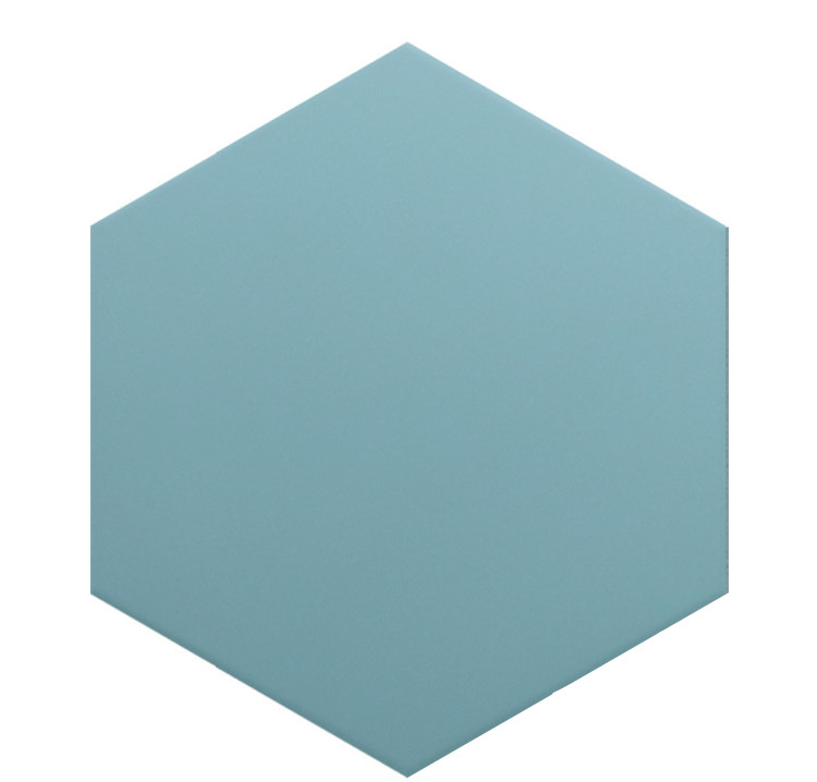 COIMBRA AZURE 30636 - Carrelage 17,5x20 cm hexagonal uni aspect carreaux de ciment bleu azur