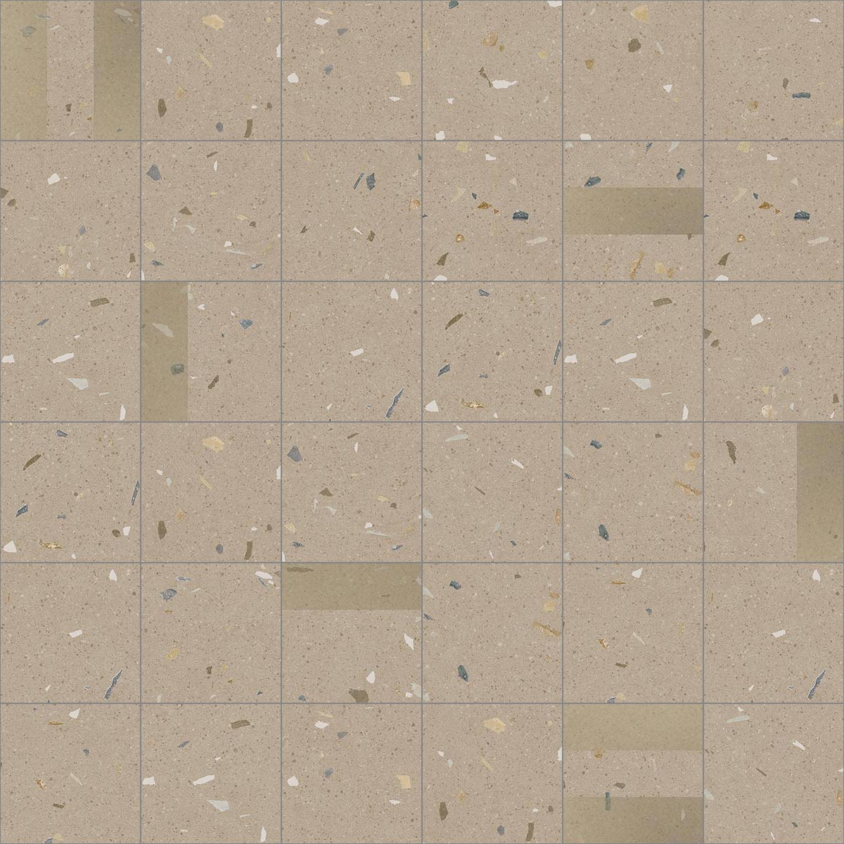 Croccante Eclair Avellana - Carrelage Patchwork aspect terrazzo 20x20 cm