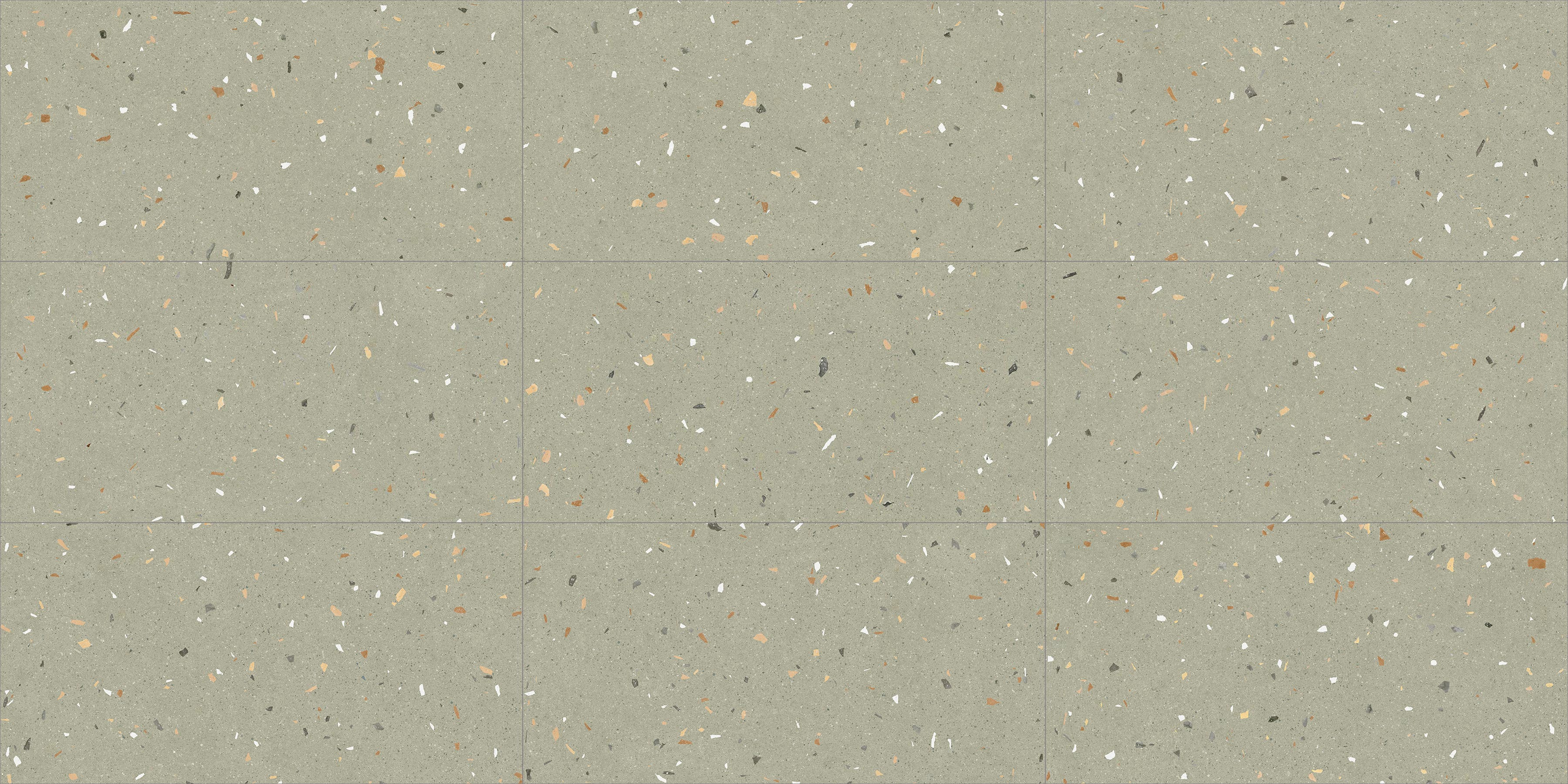 Croccante-R Menta - Carrelage aspect terrazzo 60x120 cm