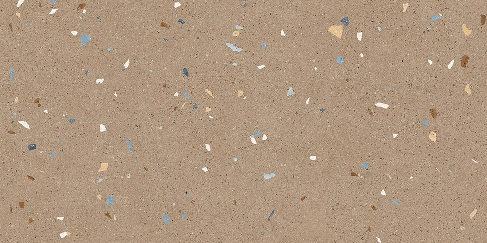 Croccante-R Nuez - Carrelage aspect terrazzo 60x120 cm