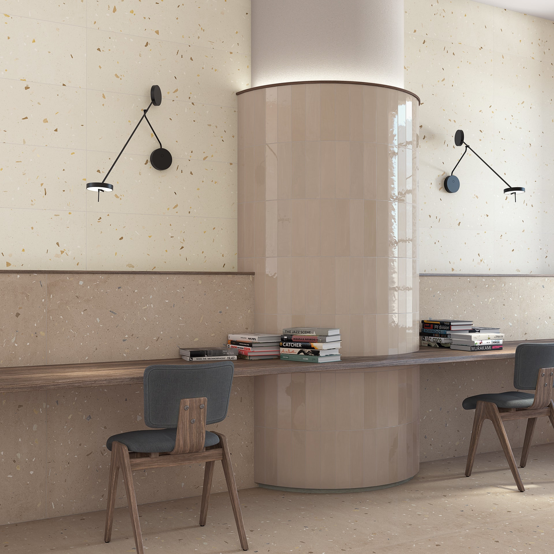 Croccante Topping-R Avellana - Faience aspect terrazzo 32x99 cm