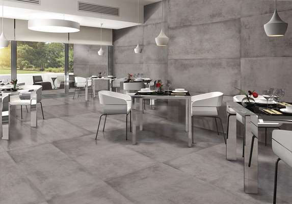 MATERIKA DARK GREY - 75x75cm - Carrelage sol moderne brut