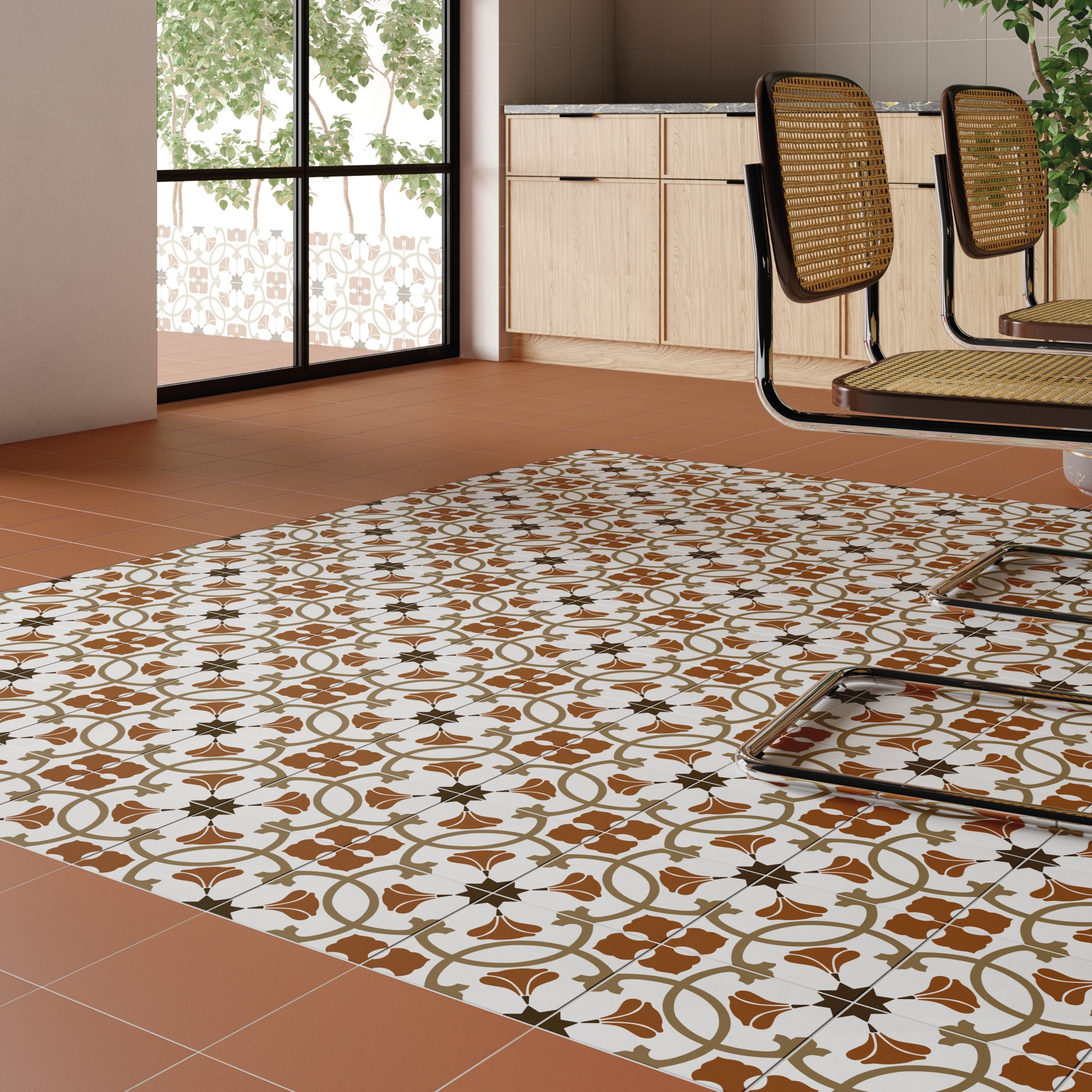 RIVOLI - UNI TERRE - Carrelage 20x20 cm aspect carreaux de ciment 30718