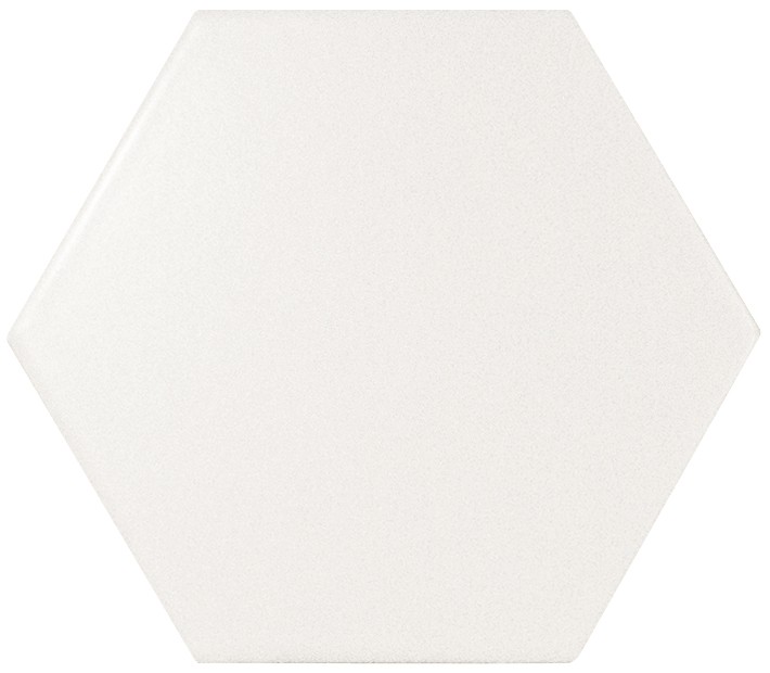 SCALE HEXAGONE - WHITE MATT - Faience 12,4 x10,7 cm hexagonal Blanc mate