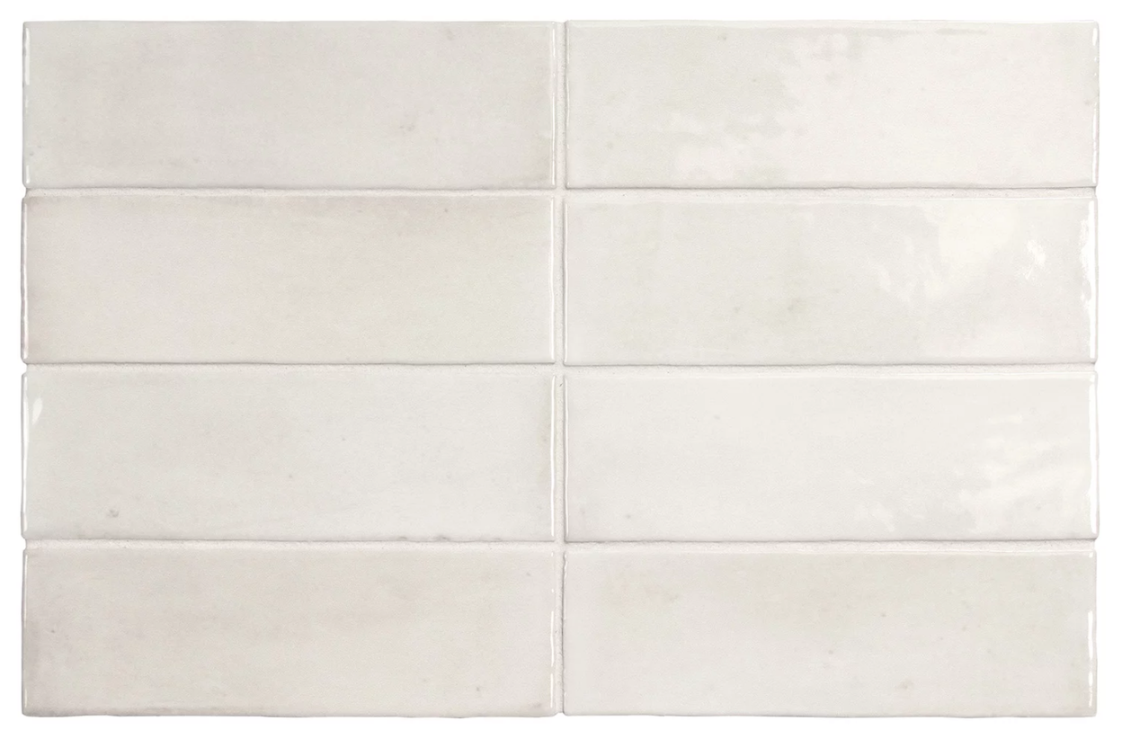 COCO WHITE WALL  - Faïence zellige brillant en 5x15 cm blanc