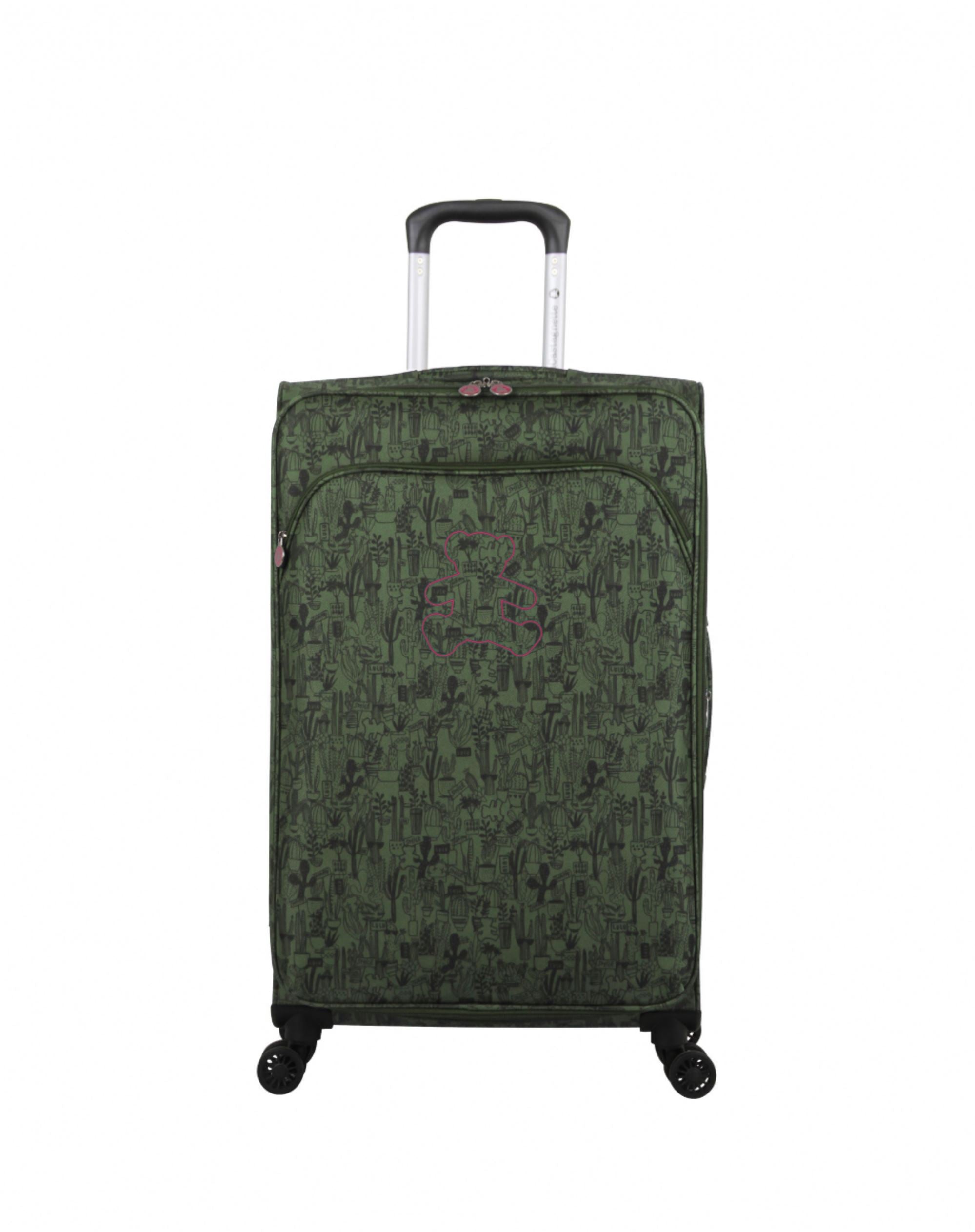 LULU CASTAGNETTE  - Valise Cabine POLYESTER CACTUS 4 roues 57 cm