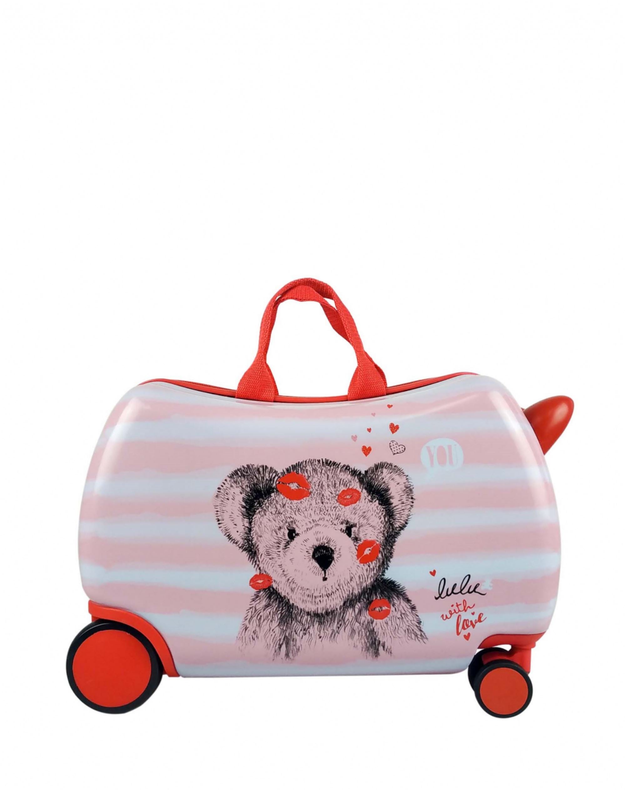 LULU CASTAGNETTE - CABINE ENFANTS ABS/PC OURS BISOUS 4 Roues 32 cm