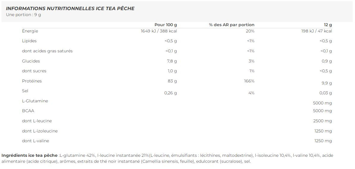 BCAA + glutamine zero (480g)