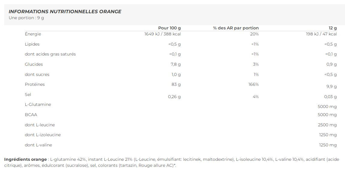 BCAA + glutamine zero (480g)