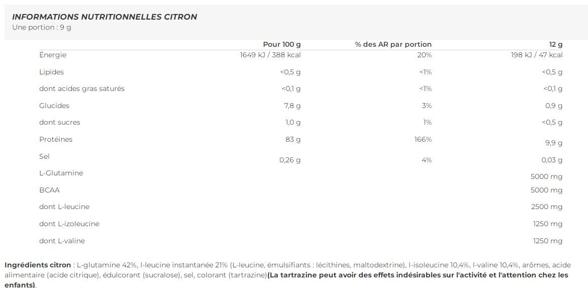 BCAA + glutamine zero (480g)