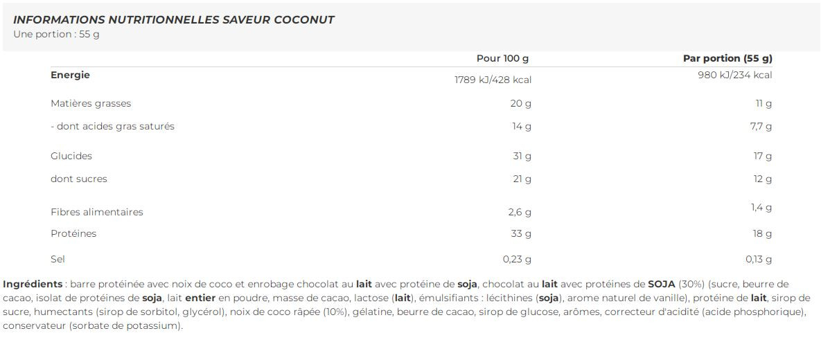 Boîte protein bar (12x55g)