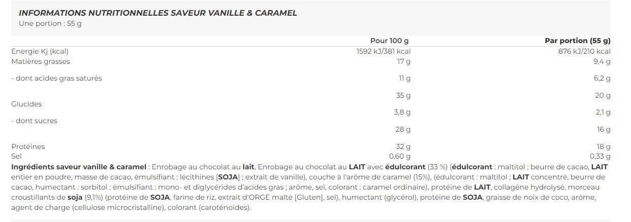 Boîte protein bar (12x55g)