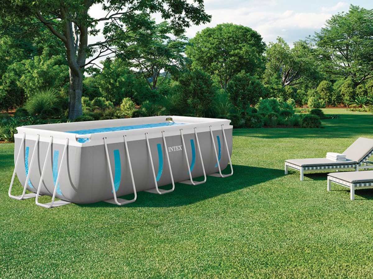 Piscine tubulaire Prism Frame Clearview rectangulaire 4,00 x 2,00 x 1,22 m - Intex