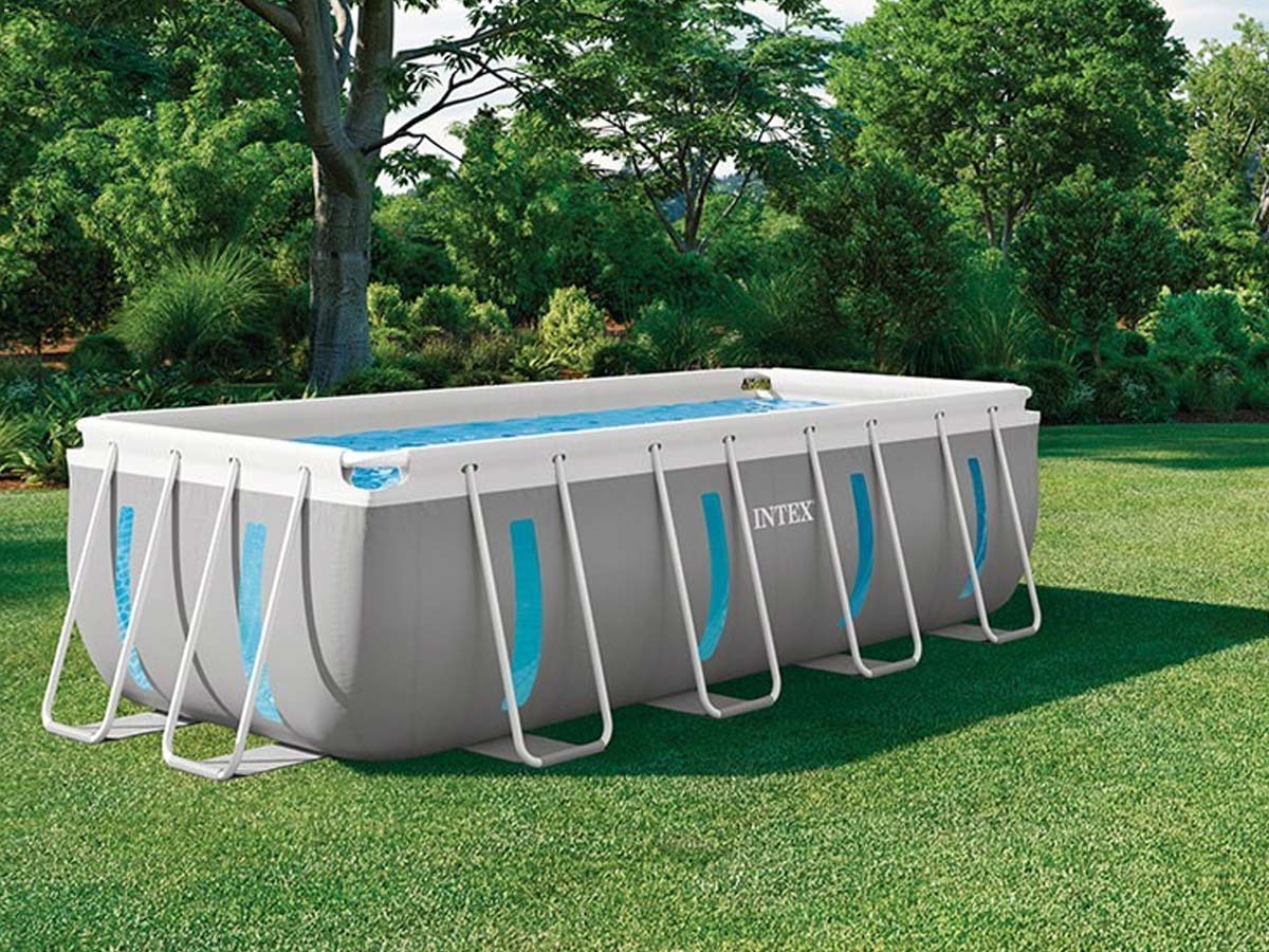 Piscine tubulaire Prism Frame Clearview rectangulaire 4,00 x 2,00 x 1,22 m - Intex