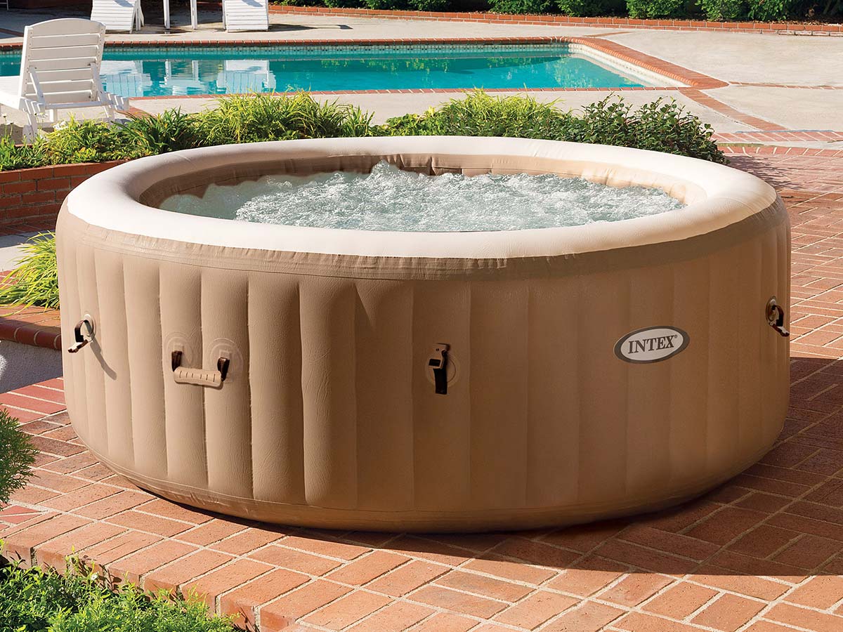 Spa gonflable PureSpa Sahara rond Bulles 4 places + Couverture thermique - Intex