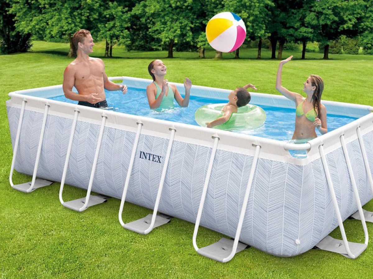 Piscine tubulaire Chevron rectangulaire 4,00 x 2,00 x 1,00 m - Intex