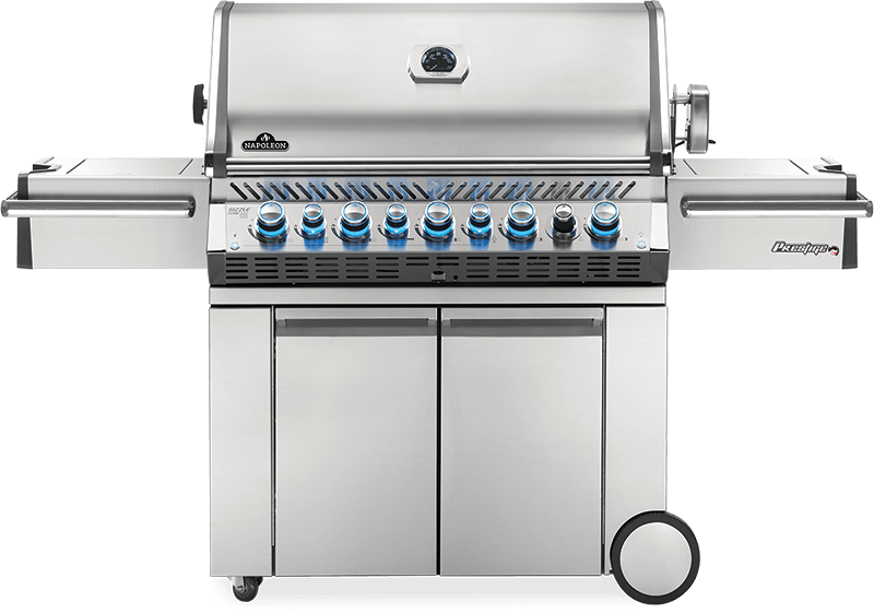 Barbecue à gaz Napoleon Prestige Pro 665 SIB inox 5 brûleurs + Sizzle Zone + brûleur arrière + fumoir - Napoleon