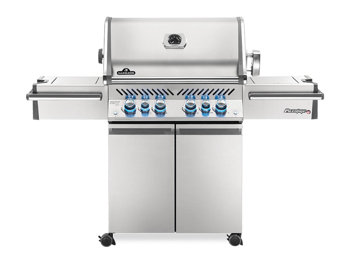 Barbecue à gaz Prestige Pro 500 SIB inox 4 brûleurs + Sizzle Zone + brûleur arrière - Napoleon