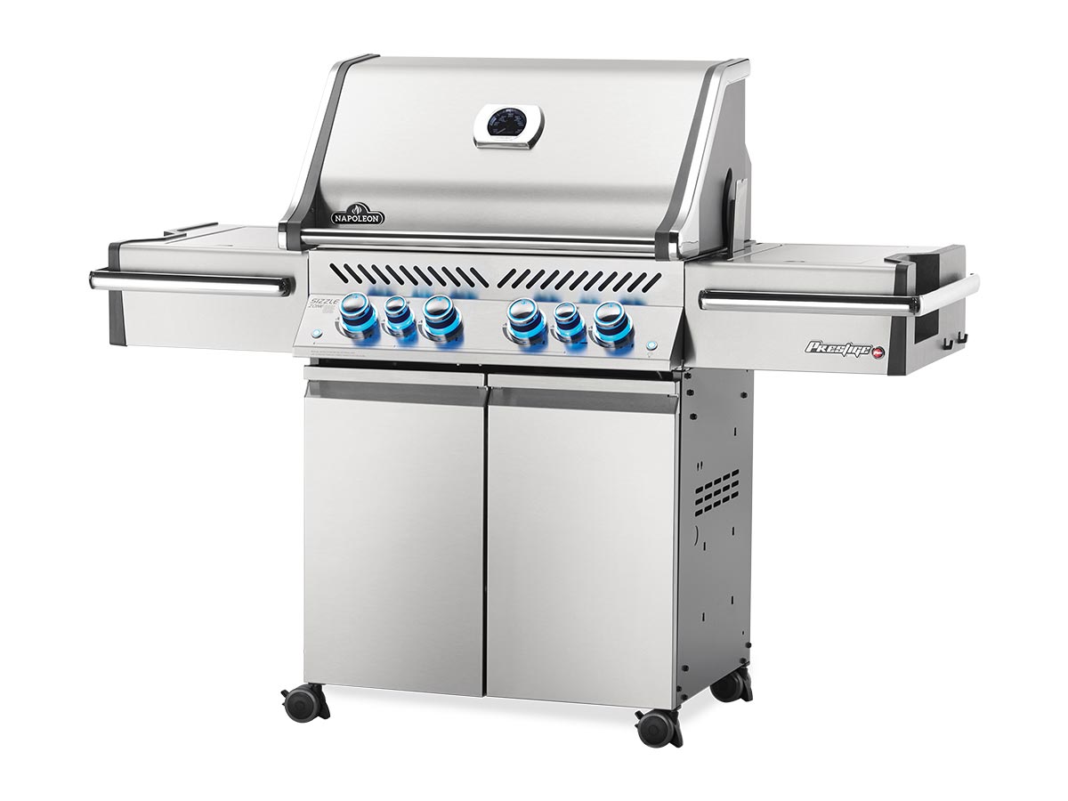 Barbecue à gaz Prestige Pro 500 SIB inox 4 brûleurs + Sizzle Zone + brûleur arrière - Napoleon