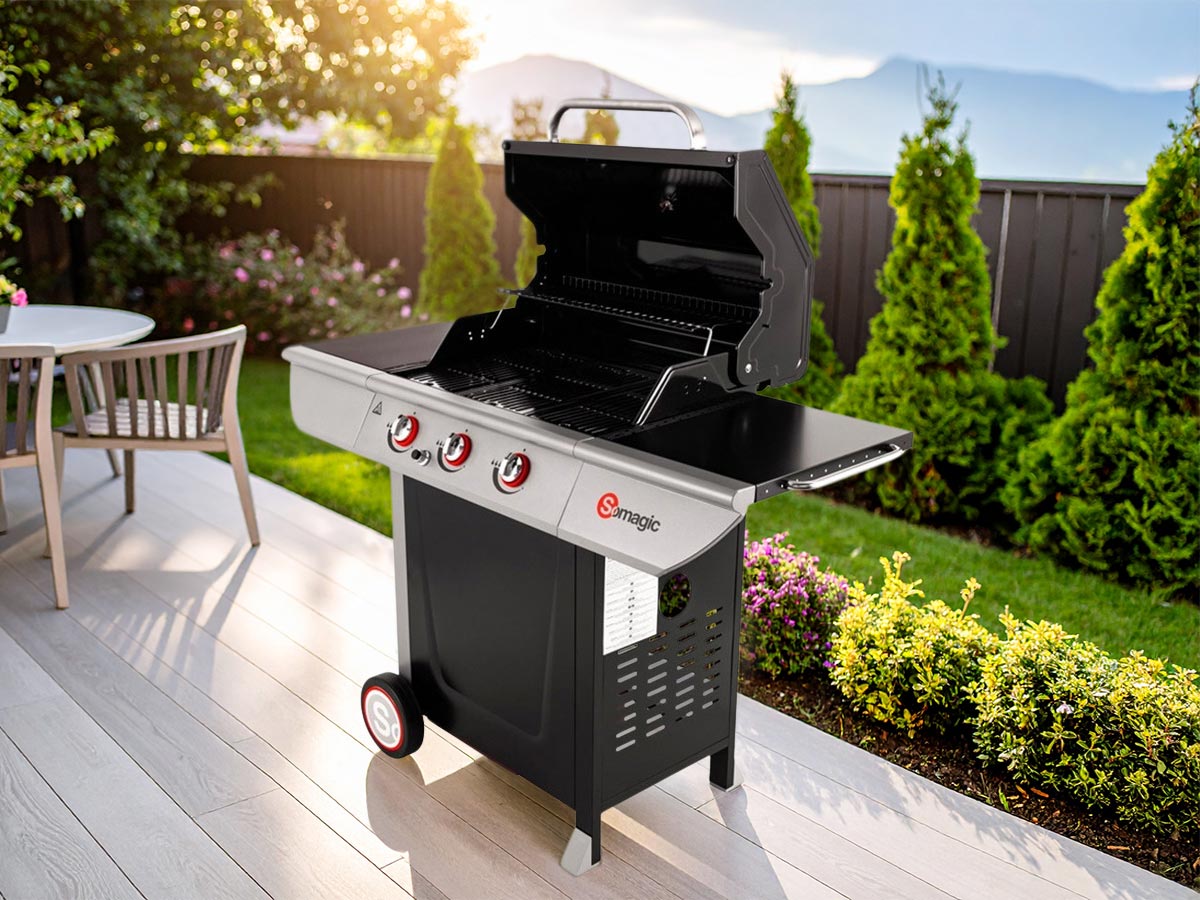 Barbecue à gaz avec chariot 3 brûleurs Manhattan 300S - Somagic