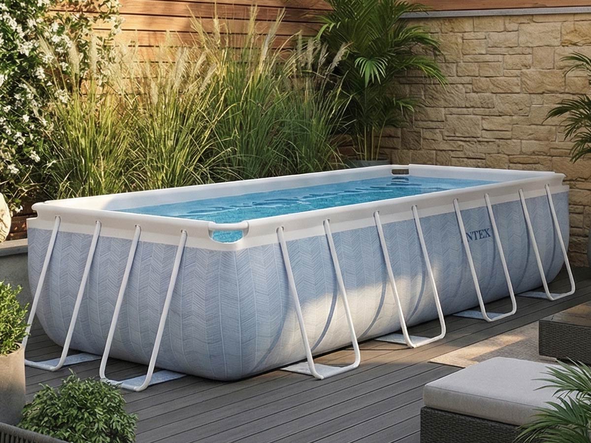 Piscine tubulaire Chevron rectangulaire 4,00 x 2,00 x 1,00 m - Intex